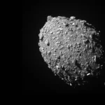 Dimorphos imaged by the Dart probe just moments before the crash